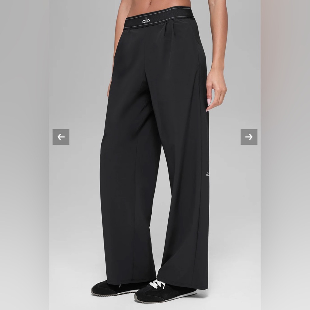 ALO Women's Black Wide-Leg Pants
